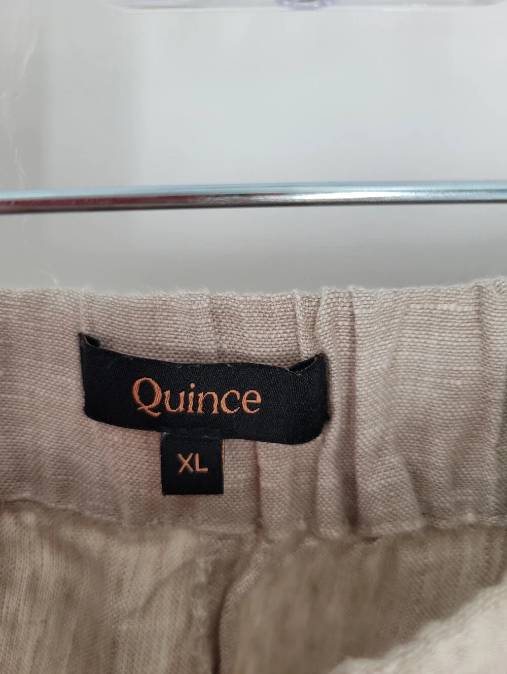 Quince Light Beige Relaxed-Fit Linen-Blend Chinos Size XL